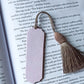 Handmade Christmas tassel bookmark: Purple polymer clay reading accesories