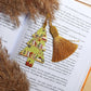 Avelli- Christmas tassel bookmark, aesthetic Christmas tree, Cute bookmark, Bookworm gift Bookshop, Magic bookmark, Winter mood reader green