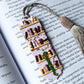Handmade Christmas tassel bookmark: Purple polymer clay reading accesories