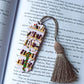 Handmade Christmas tassel bookmark: Purple polymer clay reading accesories