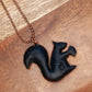 Squirrel Necklace or Ornament on Adjustable-length Leather or Chain, Spirit Animal Mosaic Totem, Cute Gift Idea for Backyard Animal Lover,