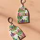 Hand painted bookshelf dangle earrings / literary girls gift ideas / polymer clay earrings