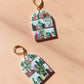 Hand painted bookshelf dangle earrings / literary girls gift ideas / polymer clay earrings