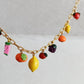 Hand-Painted Polymer Clay Fruit Charm Necklace: Summer Jewelry