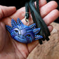 Axolotl Necklace in Violet, Black Adjustable-Length Leather Cord, Purple Mosaic Spirit Animal, Unique Gift Idea, Mexican Symbol, Super Cute