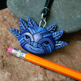 Axolotl Necklace in Violet, Black Adjustable-Length Leather Cord, Purple Mosaic Spirit Animal, Unique Gift Idea, Mexican Symbol, Super Cute