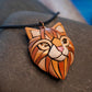 Ginger Cat Pendant Necklace: Polymer Clay Mosaic Jewelry, Swarovski Crystal Eyes