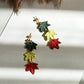Maple Leaf Dangle Earrings: Autumn Fall Colors, Nickel Free