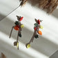 Maple Leaf Dangle Earrings: Autumn Fall Colors, Nickel Free