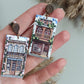 Avelli -LANDSCAPE EARRINGS: Coffee lover gift, polymer clay houses
