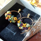 Handmade Fall Flower Hoop Earrings: Polymer Clay Sunflower Jewelry